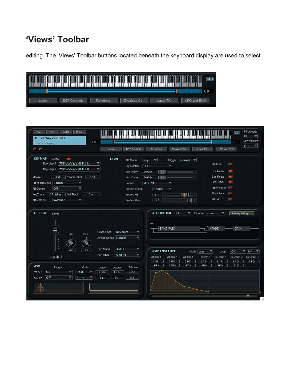 Views‟ toolbar, Views’ toolbar | Kurzweil PC3 SoundEditor User Manual | Page 48 / 96