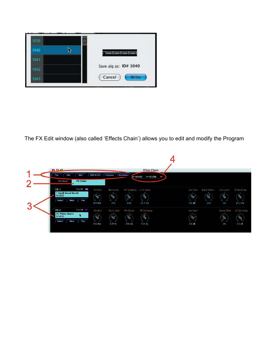 Fx edit window | Kurzweil PC3 SoundEditor User Manual | Page 60 / 96