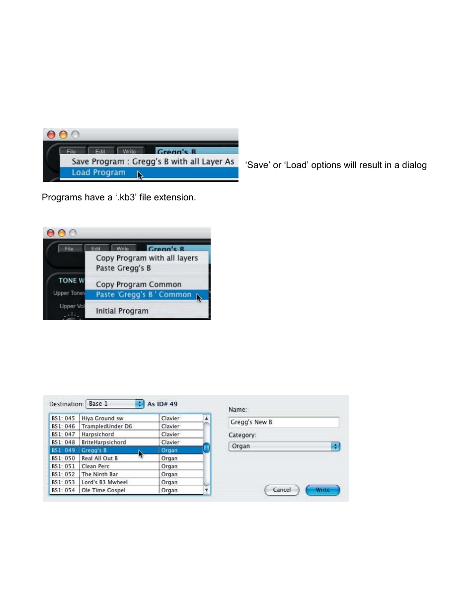 Kb3 mode toolbar | Kurzweil PC3 SoundEditor User Manual | Page 67 / 96