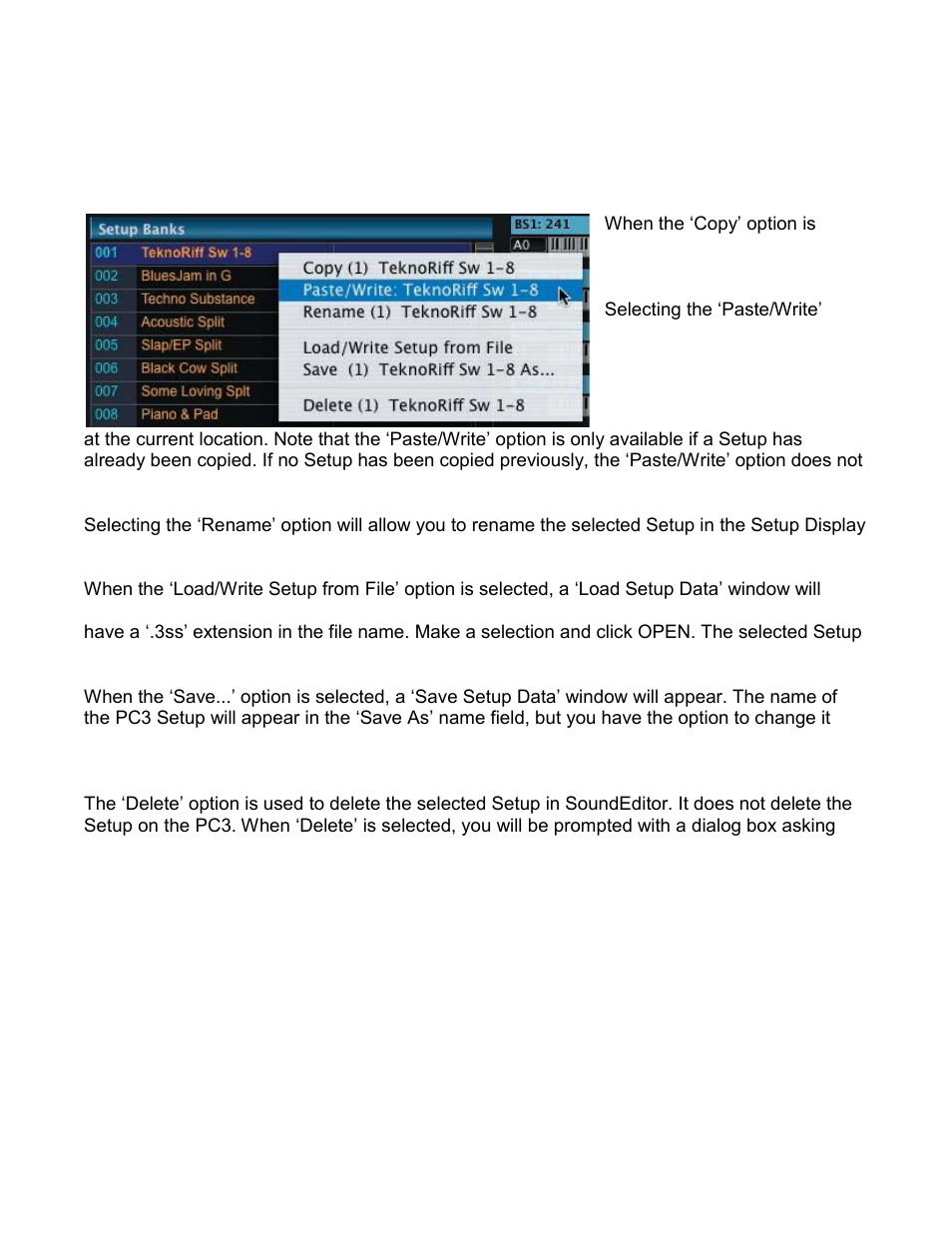 Individual setup options | Kurzweil PC3 SoundEditor User Manual | Page 79 / 96