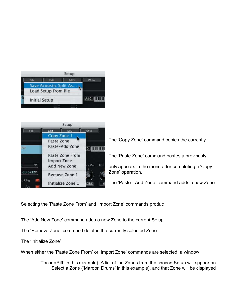 Setup edit toolbar | Kurzweil PC3 SoundEditor User Manual | Page 82 / 96