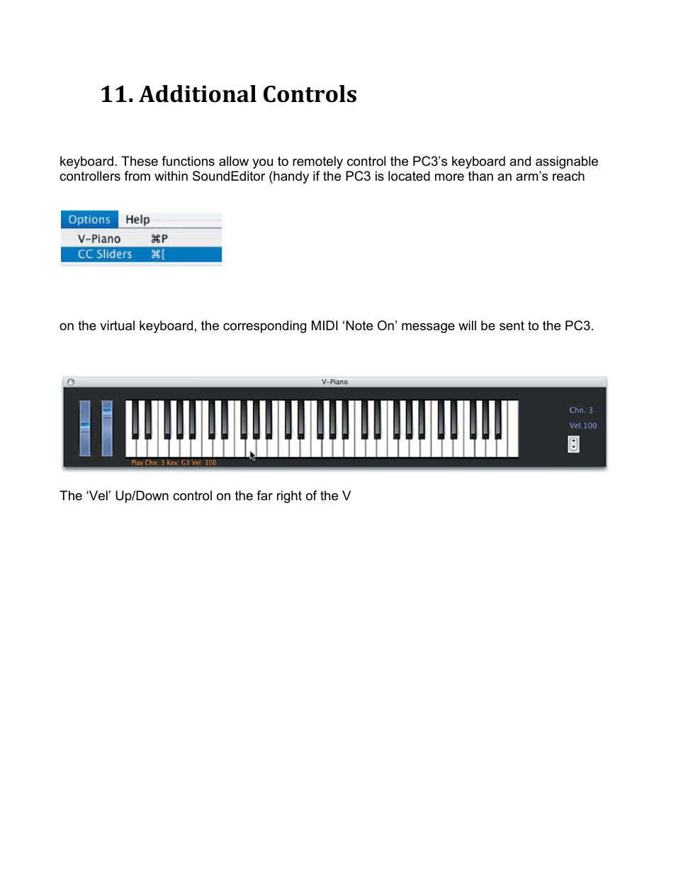 Additional controls, V-piano | Kurzweil PC3 SoundEditor User Manual | Page 90 / 96