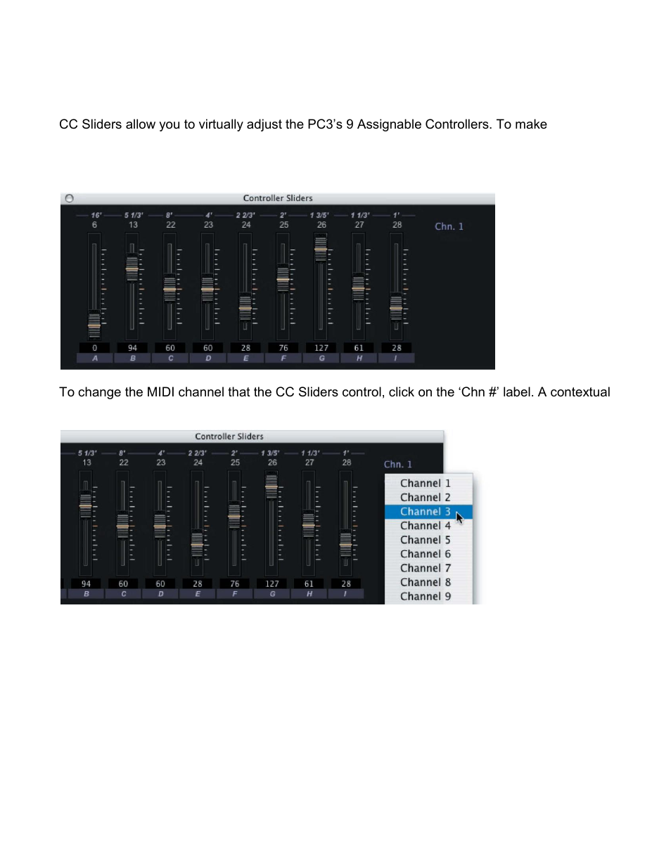 Cc sliders | Kurzweil PC3 SoundEditor User Manual | Page 92 / 96