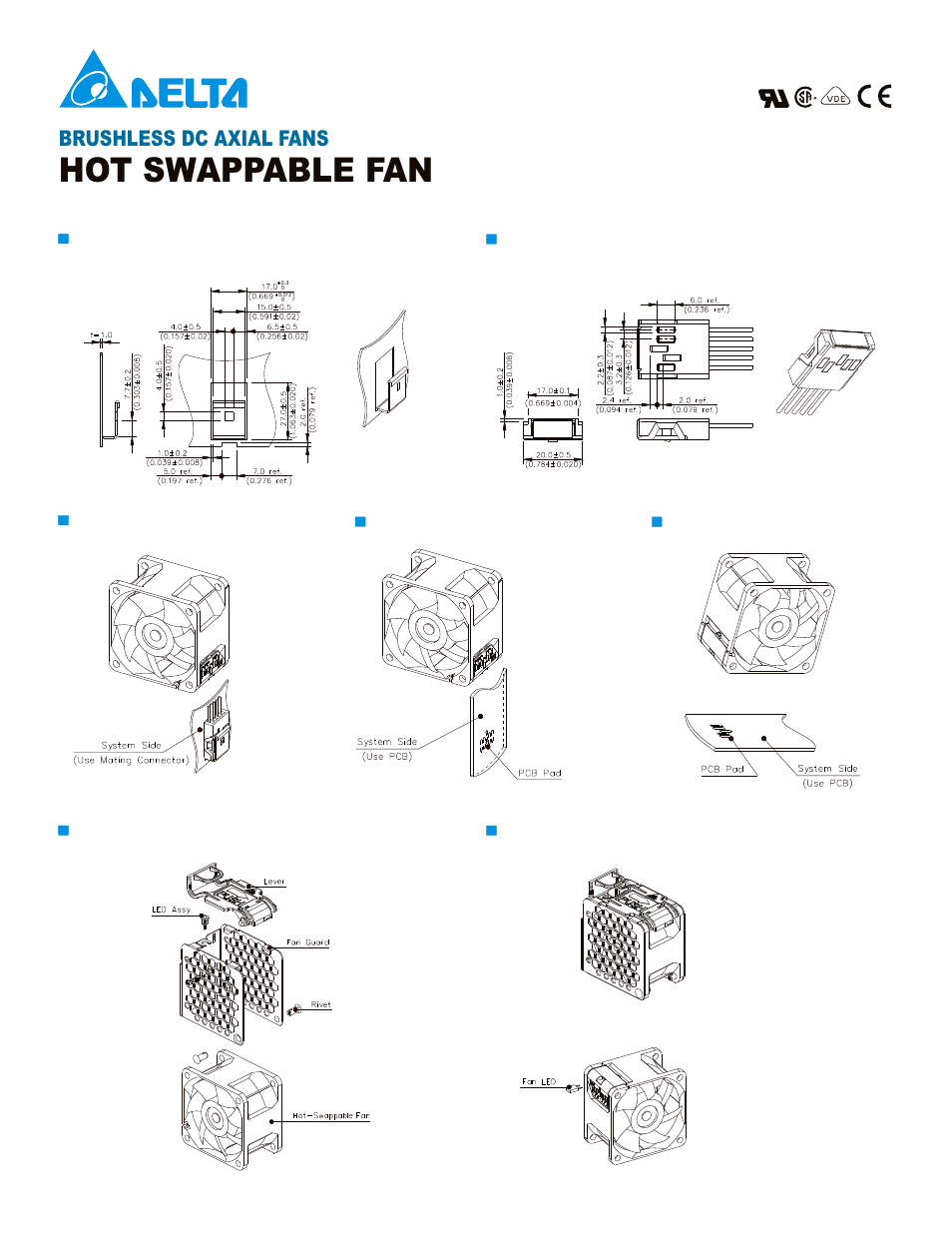 Hot swappable fan | Delta Electronics DC Axial Fans User Manual | Page 2 / 2