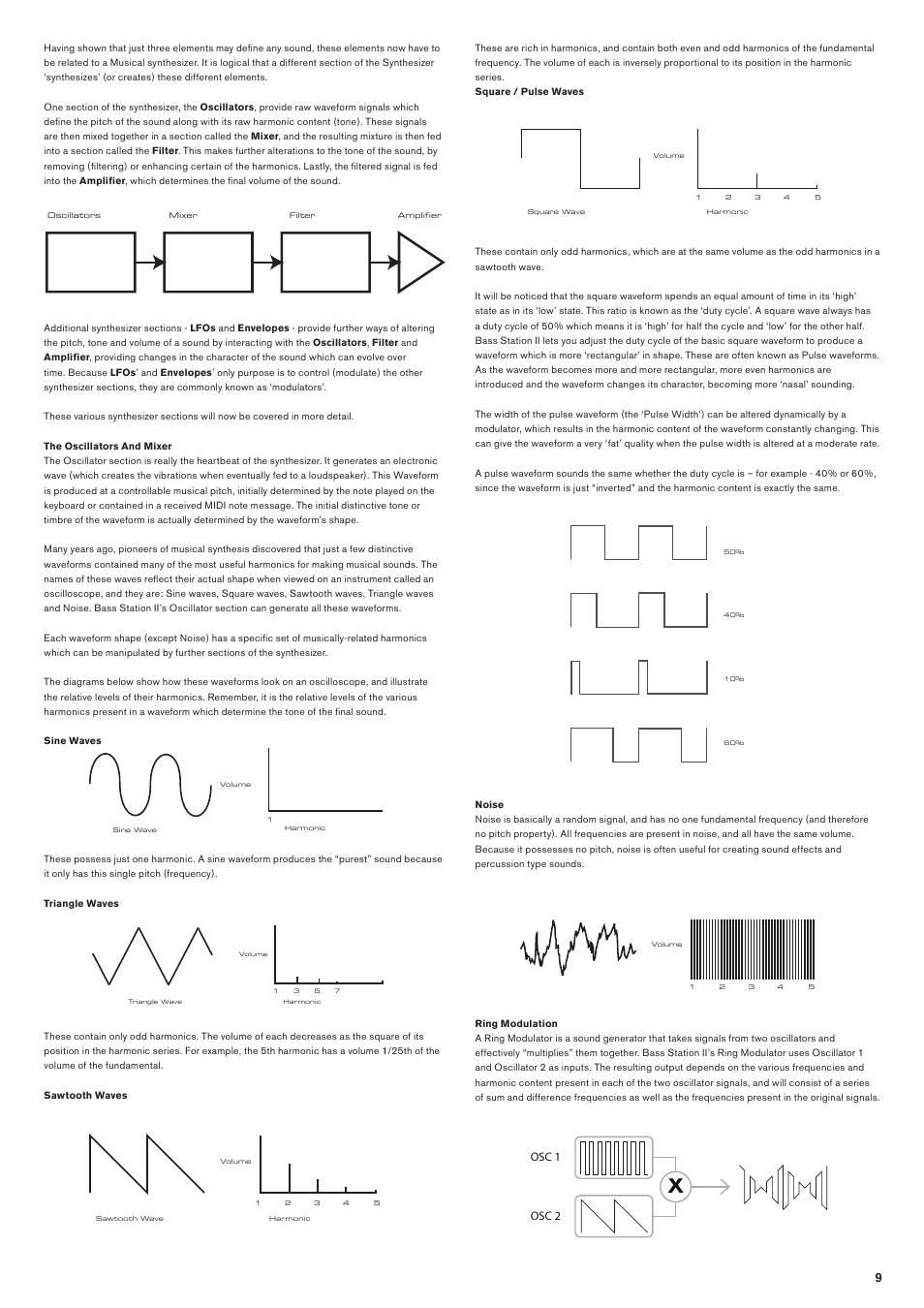 Osc 1 osc 2 | Novation Bass Station II User Manual | Page 9 / 22