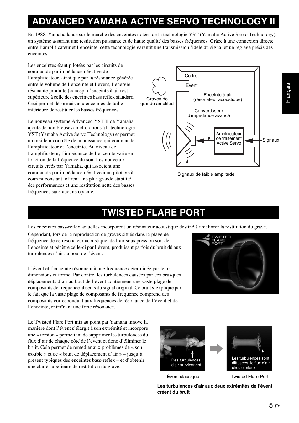 Advanced yamaha active servo technology ii, Twisted flare port | Yamaha NS-SW050 User Manual | Page 19 / 32