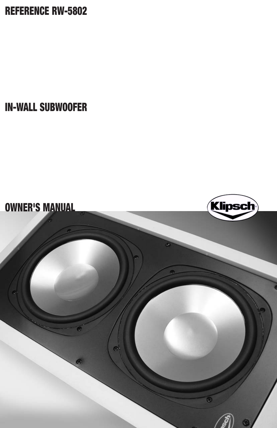 Klipsch RW-5802 User Manual | 8 pages