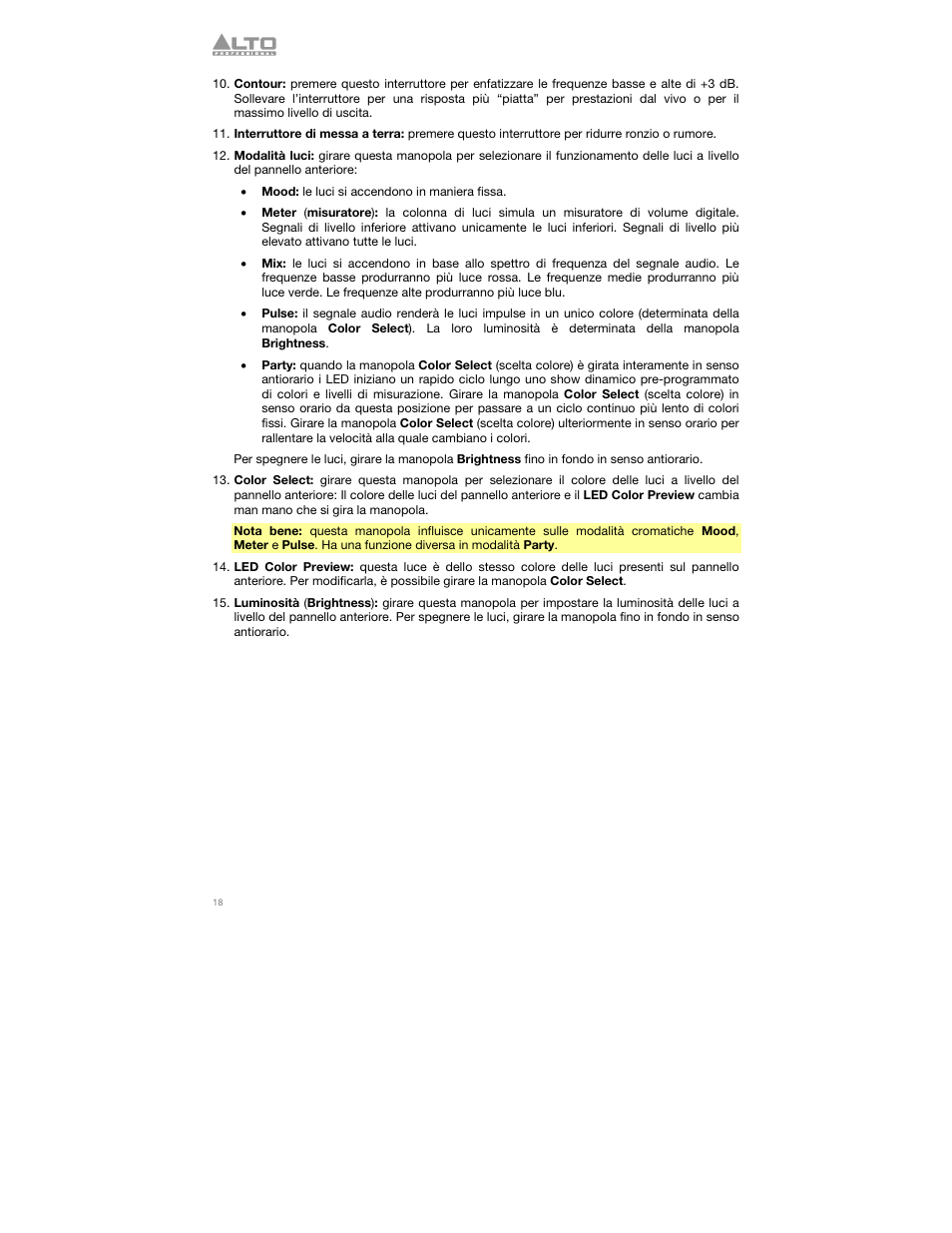 Alto Professional TSL115 User Manual | Page 18 / 28