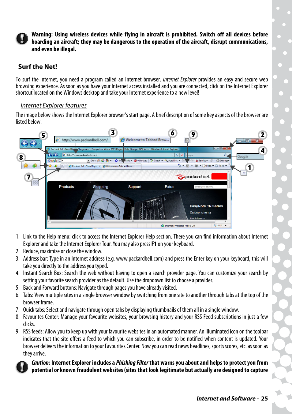 Surf the net | PACKARD BELL EN BG35 User Manual | Page 25 / 56