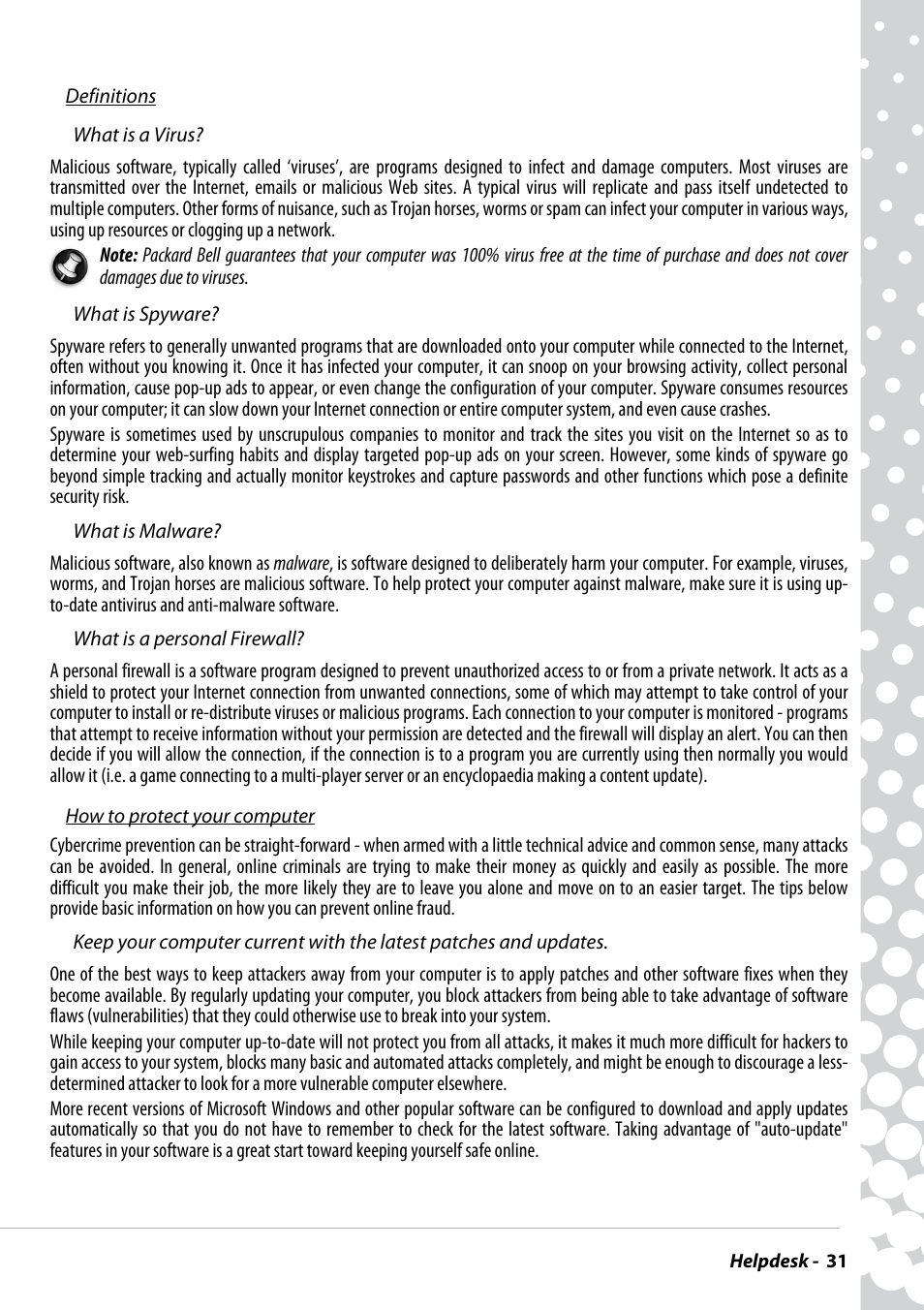 PACKARD BELL EN BG35 User Manual | Page 31 / 56