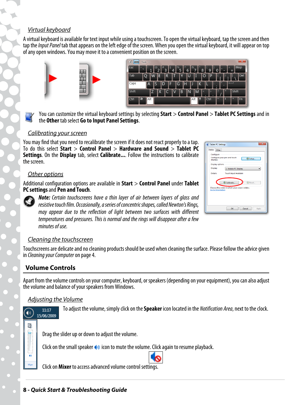 Volume controls | PACKARD BELL EN BG35 User Manual | Page 8 / 56