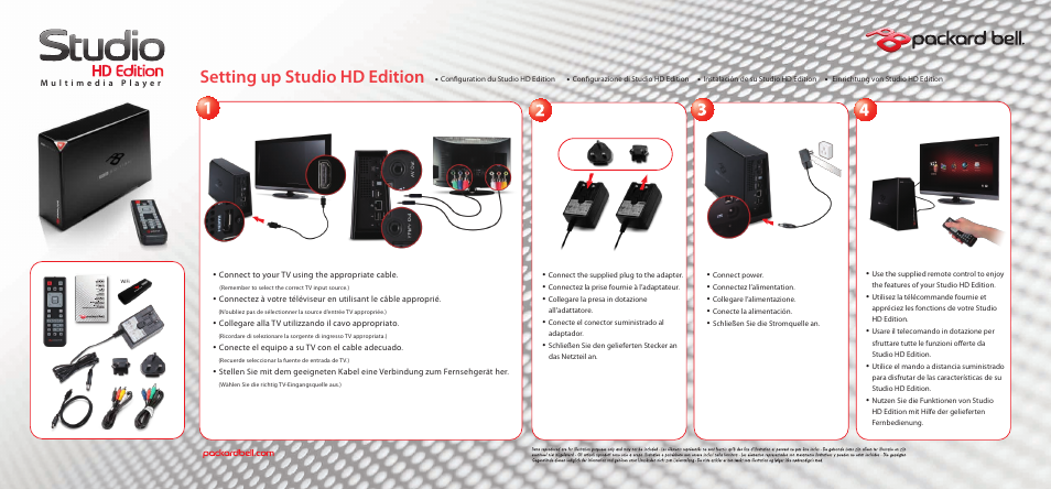 PACKARD BELL Studio HD User Manual | 1 page