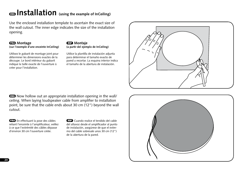 Installation | Canton InWall 945 LCR User Manual | Page 20 / 28