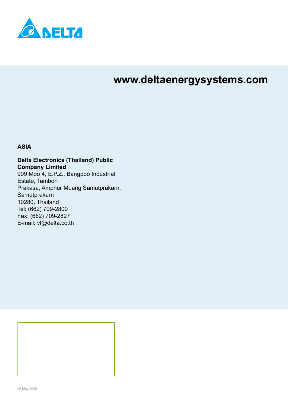 Delta Electronics CliQ User Manual | Page 13 / 13