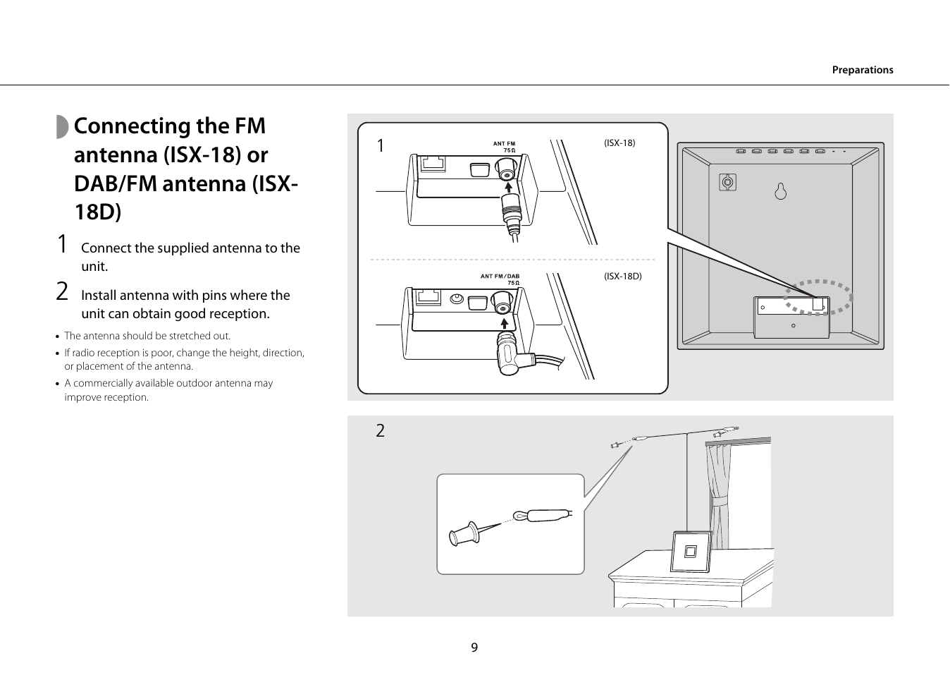 P.9), 18d) (  p.9 | Yamaha ISX-18 User Manual | Page 13 / 47