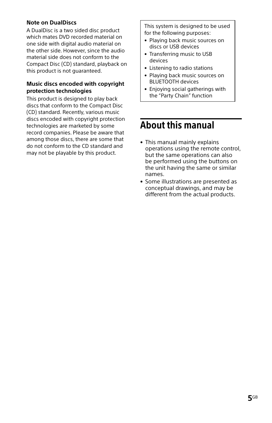 About this manual | Sony MHC-V11 User Manual | Page 5 / 44