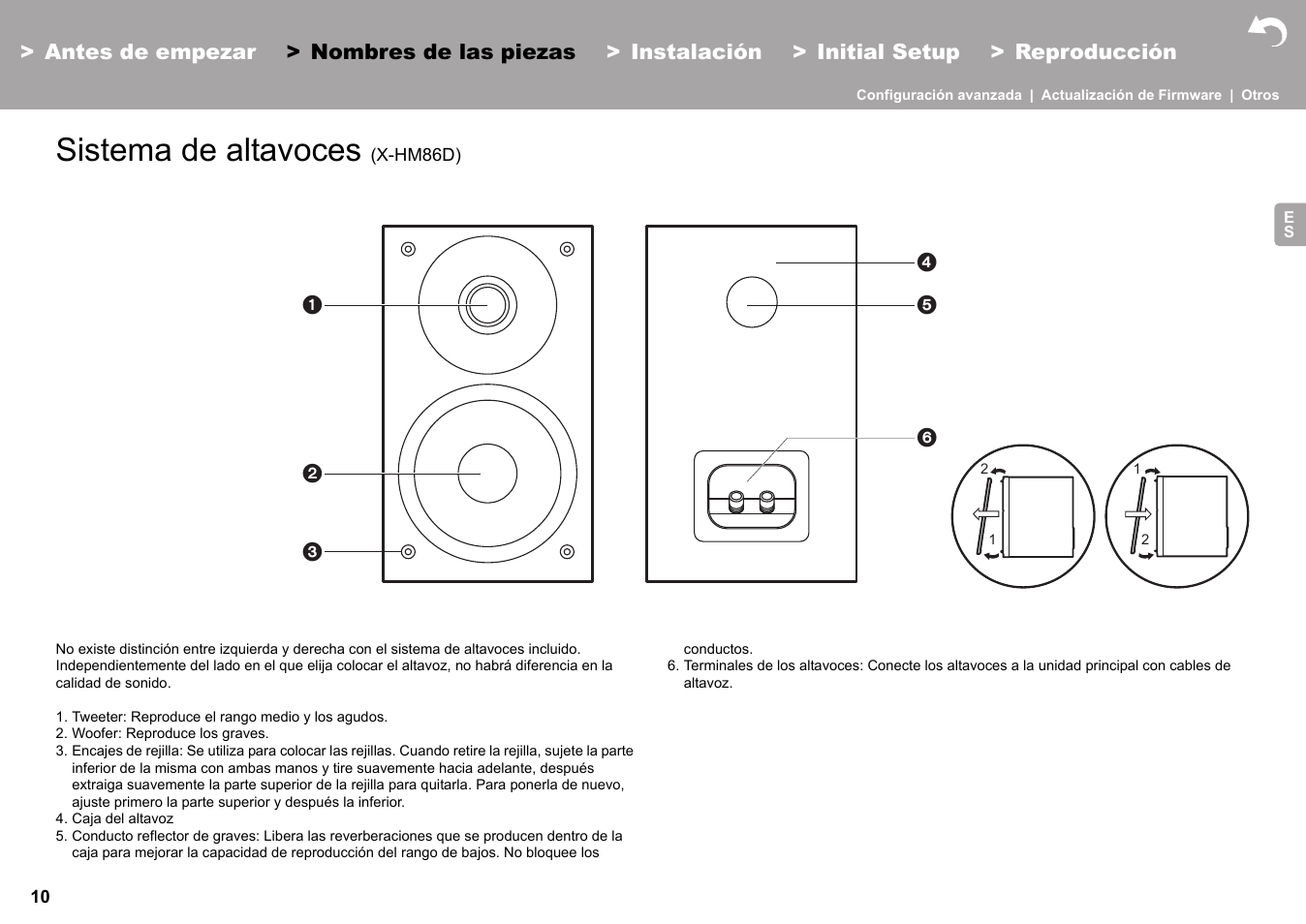 Sistema de altavoces (x-hm86d), Sistema de altavoces | Pioneer X-HM76 User Manual | Page 105 / 330