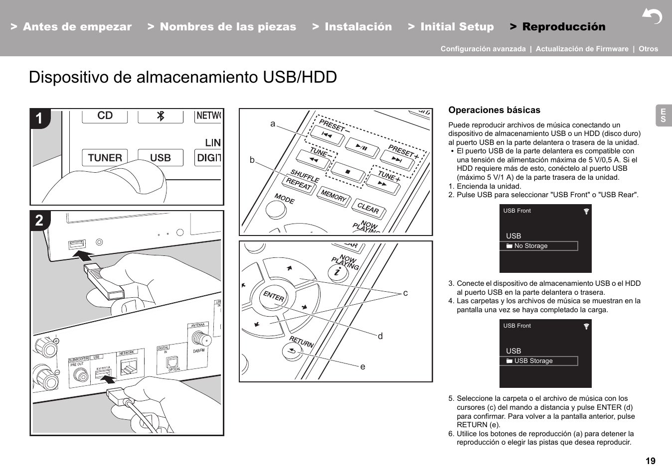 Dispositivo de almacenamiento usb/hdd | Pioneer X-HM76 User Manual | Page 114 / 330