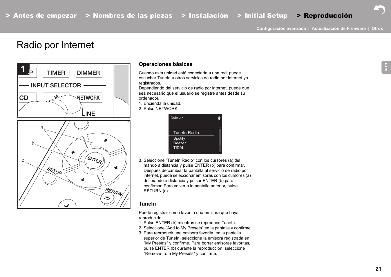 Radio por internet | Pioneer X-HM76 User Manual | Page 116 / 330