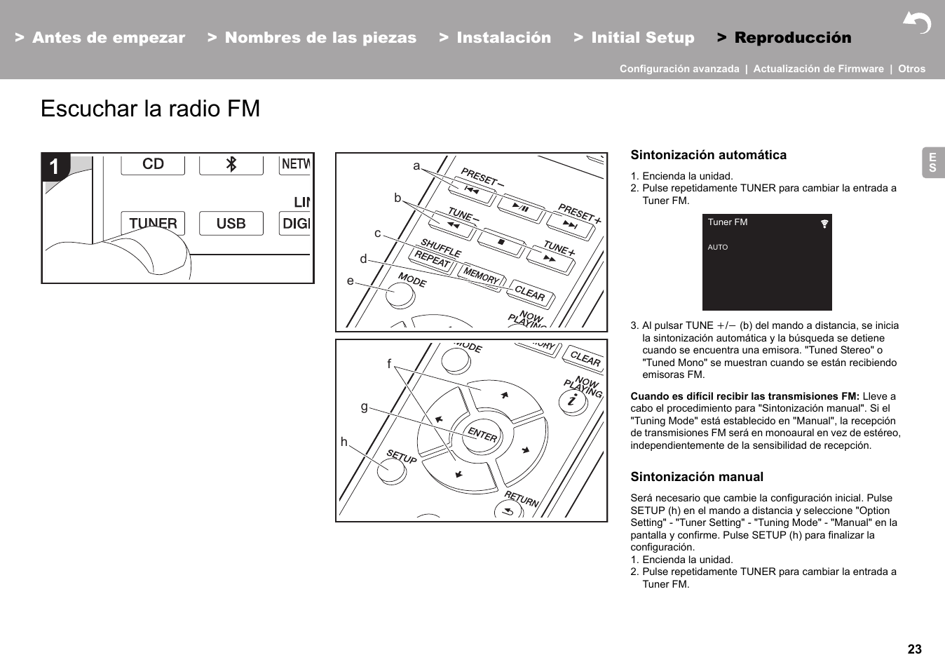 Escuchar la radio fm | Pioneer X-HM76 User Manual | Page 118 / 330