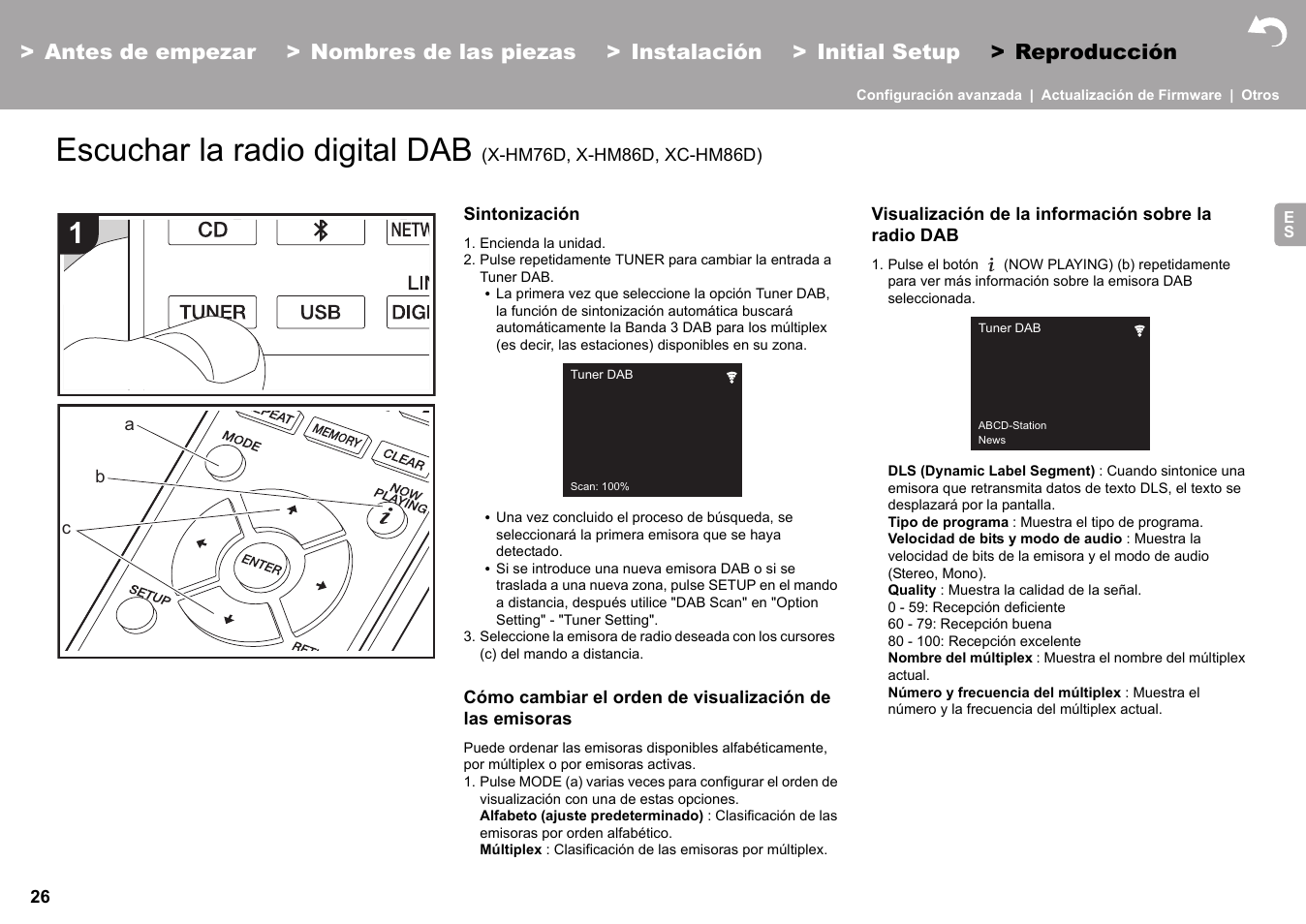 Escuchar la radio digital dab | Pioneer X-HM76 User Manual | Page 121 / 330