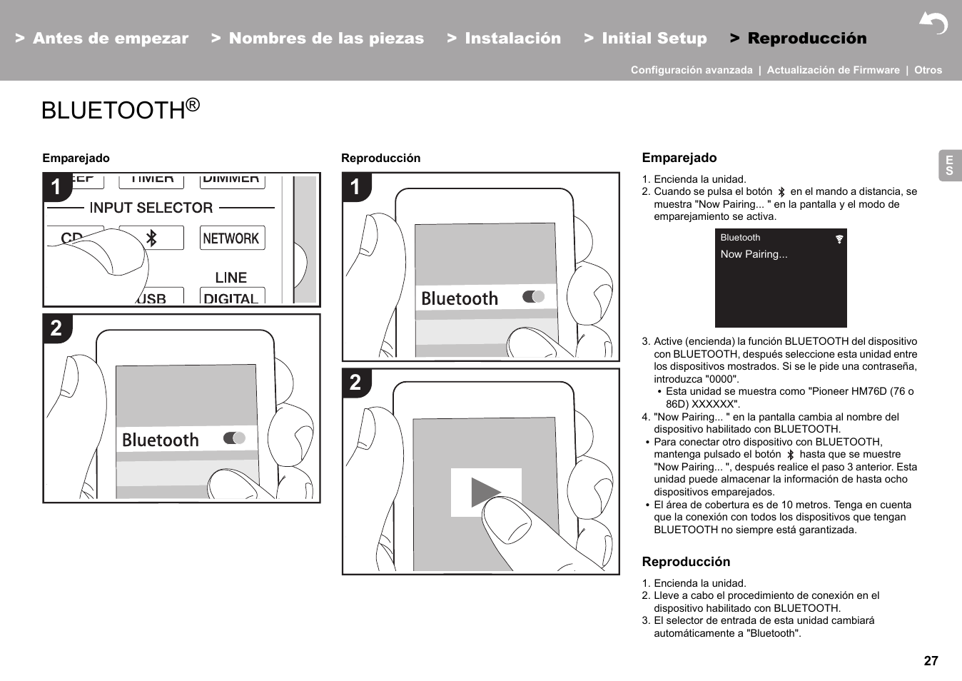 Bluetooth | Pioneer X-HM76 User Manual | Page 122 / 330