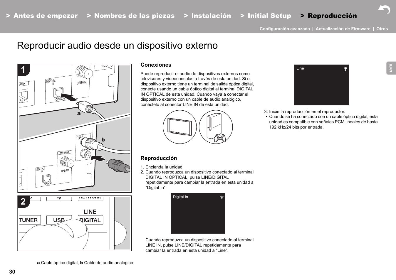 Reproducir audio desde un dispositivo externo | Pioneer X-HM76 User Manual | Page 125 / 330