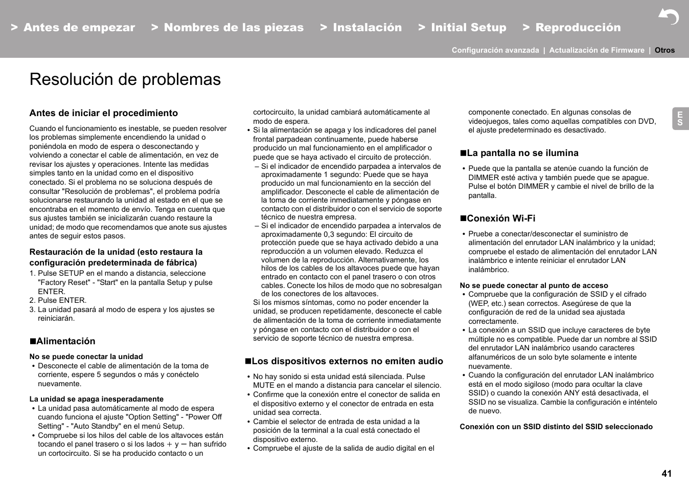 Otros resolución de problemas, Otros, Resolución de problemas | Pioneer X-HM76 User Manual | Page 136 / 330