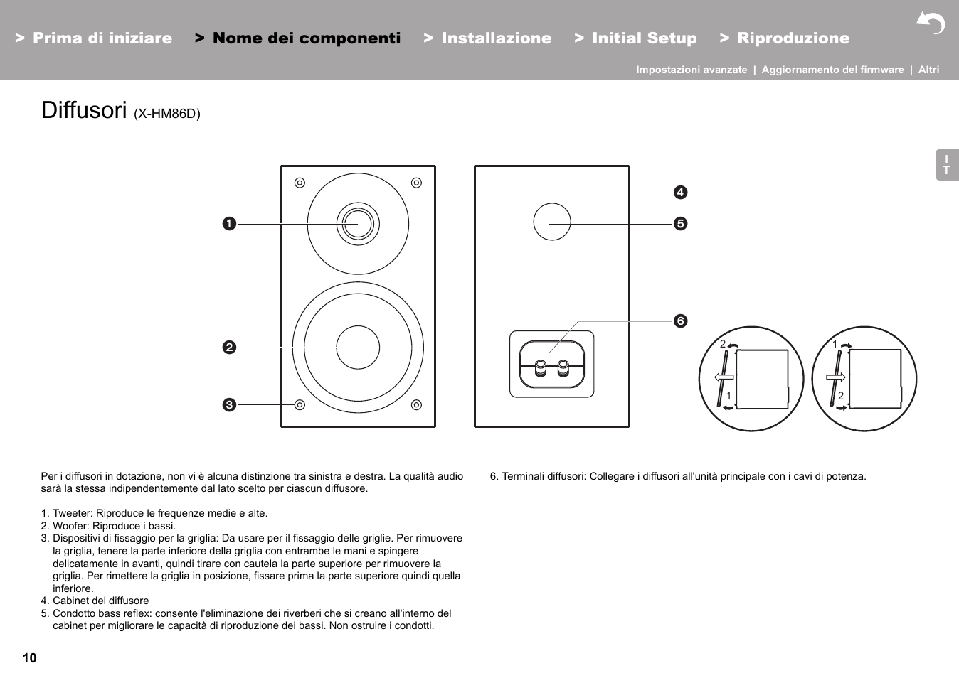 Diffusori (x-hm86d), Diffusori | Pioneer X-HM76 User Manual | Page 152 / 330