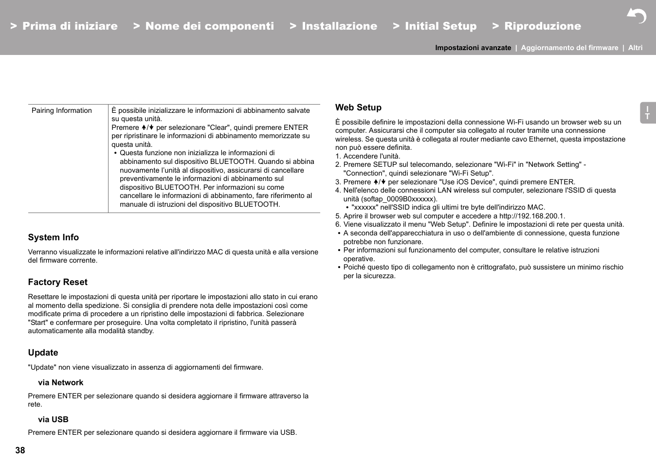 Nto a "web setup" (äp38) | Pioneer X-HM76 User Manual | Page 180 / 330