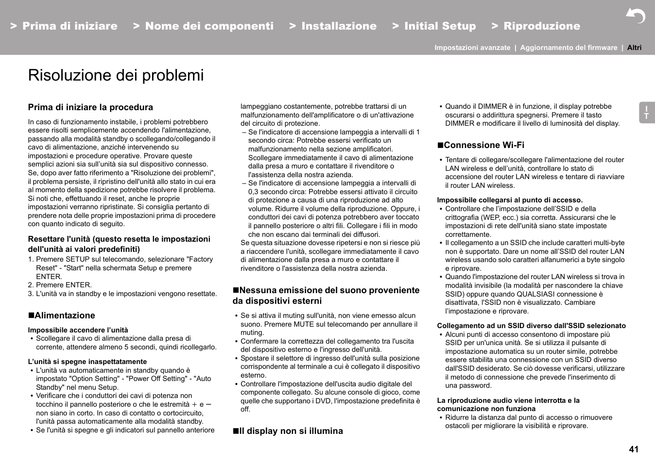 Altri risoluzione dei problemi, Altri, Risoluzione dei problemi | Pioneer X-HM76 User Manual | Page 183 / 330