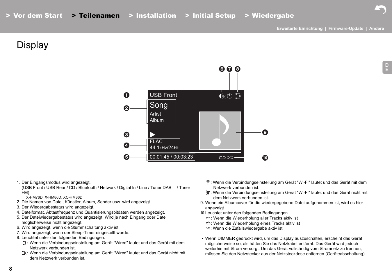 Display, Display (äp8), Song | Pioneer X-HM76 User Manual | Page 197 / 330