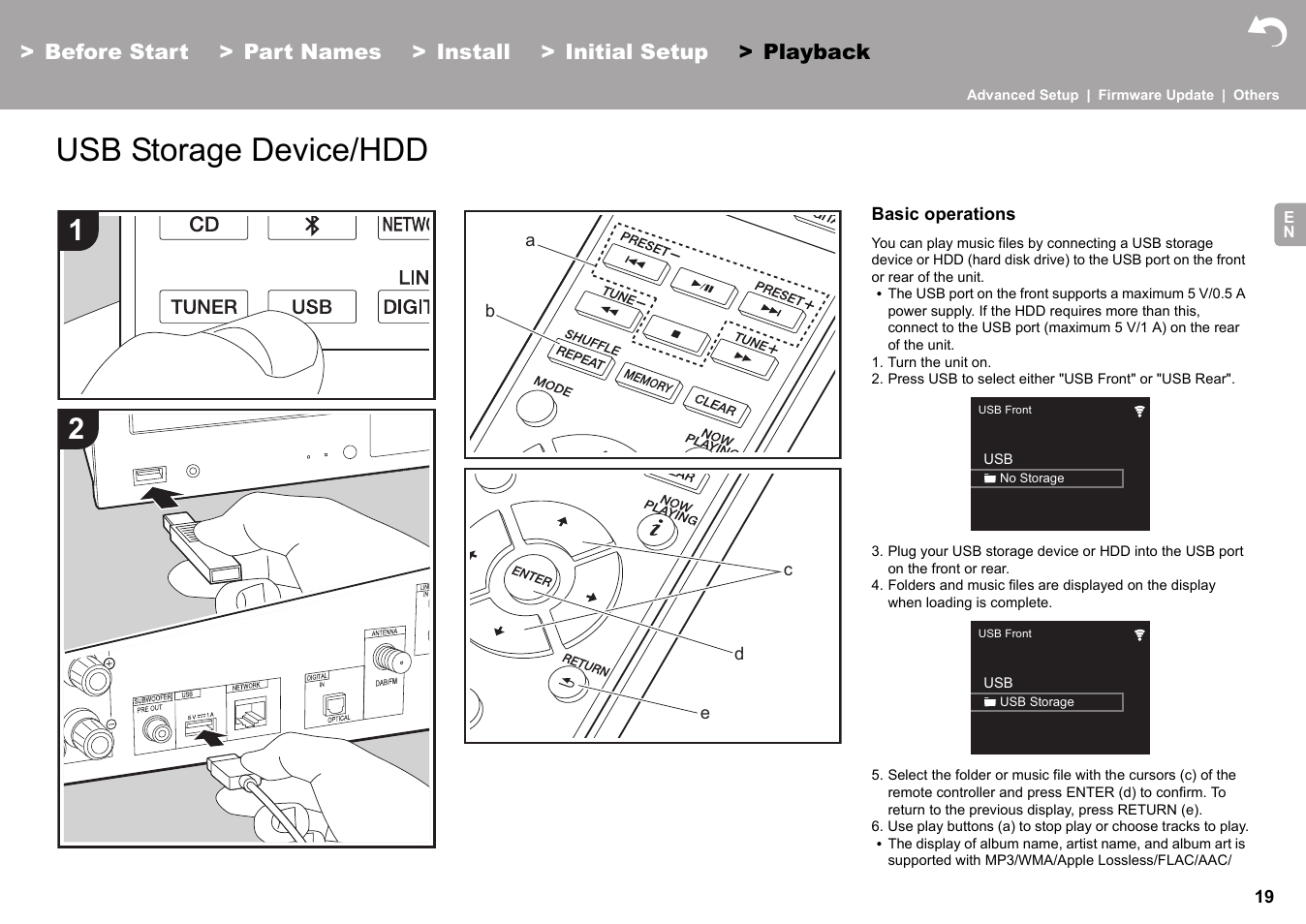 Usb storage device/hdd | Pioneer X-HM76 User Manual | Page 20 / 330