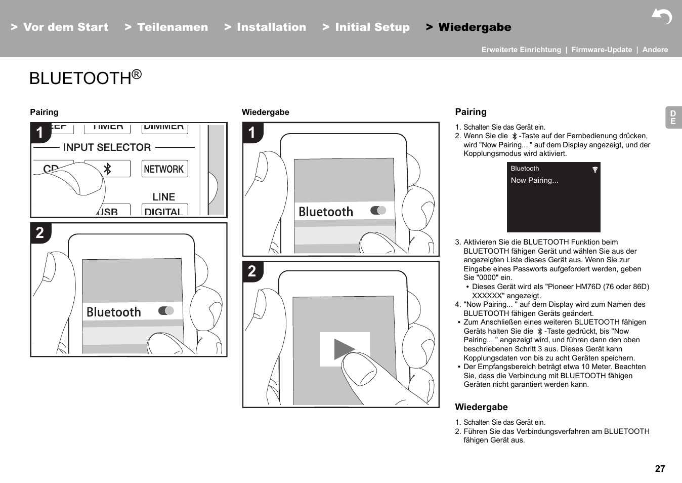 Bluetooth | Pioneer X-HM76 User Manual | Page 216 / 330