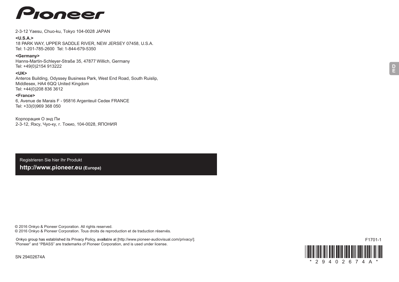 Pioneer X-HM76 User Manual | Page 236 / 330