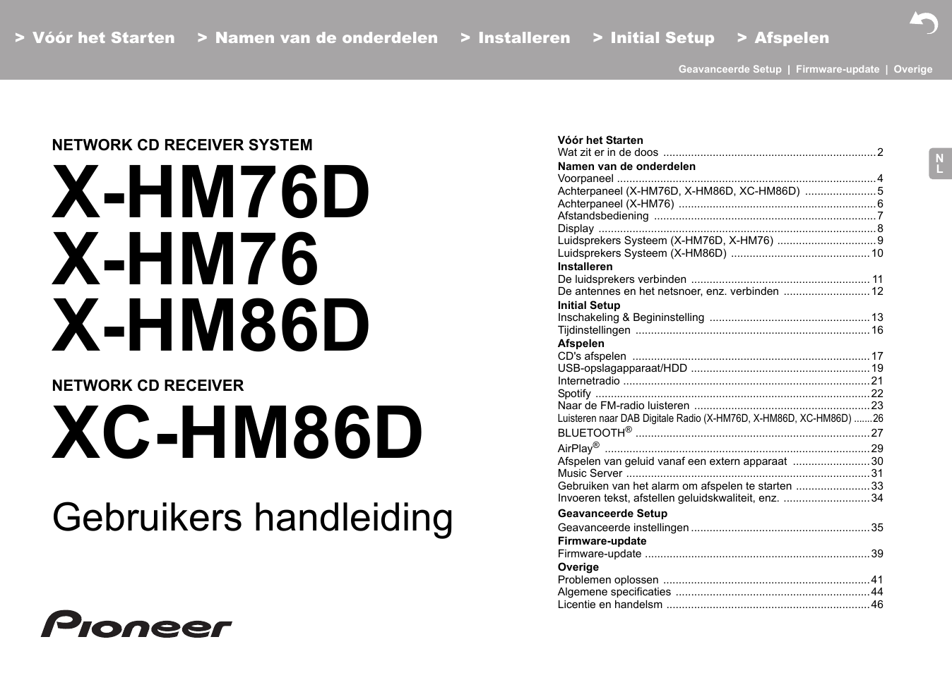 Nederlands, Xc-hm86d, Gebruikers handleiding | Pioneer X-HM76 User Manual | Page 237 / 330