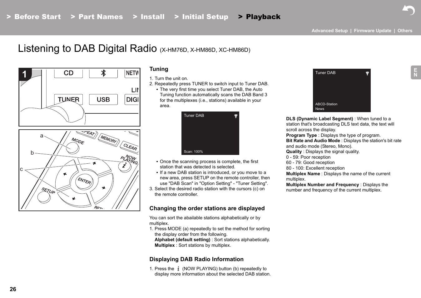 Listening to dab digital radio | Pioneer X-HM76 User Manual | Page 27 / 330