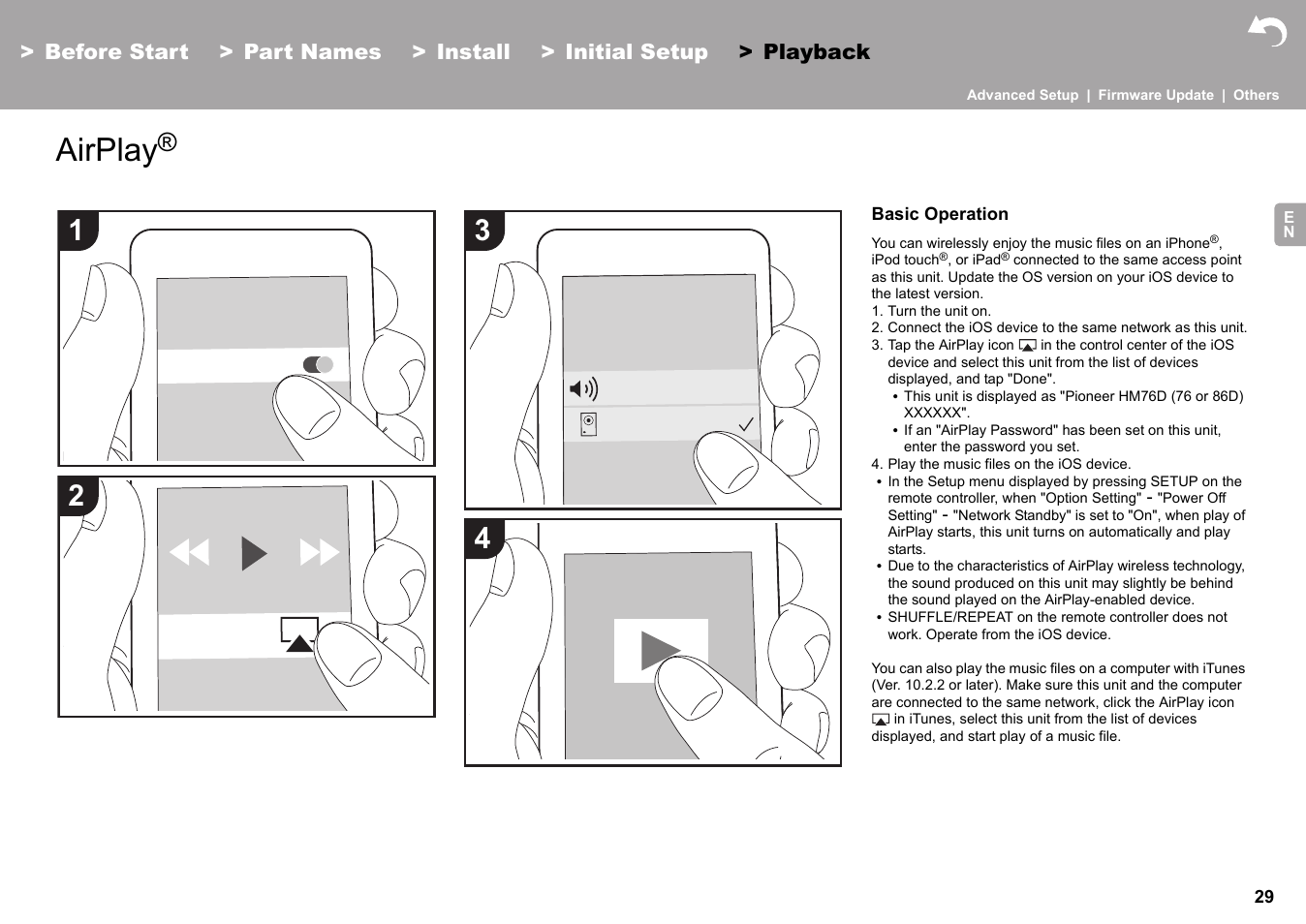 Airplay | Pioneer X-HM76 User Manual | Page 30 / 330