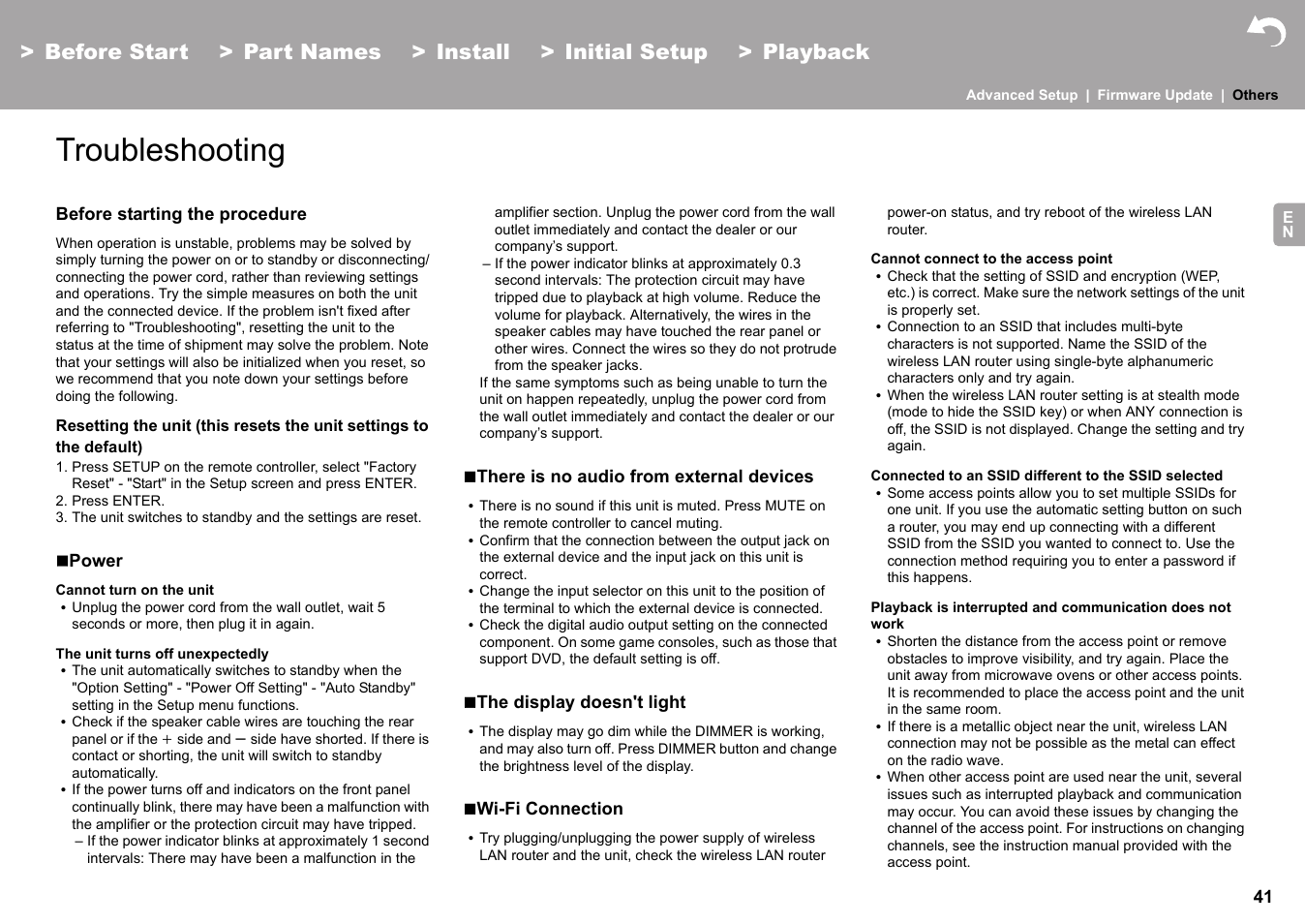 Others troubleshooting, Others, Troubleshooting | Pioneer X-HM76 User Manual | Page 42 / 330