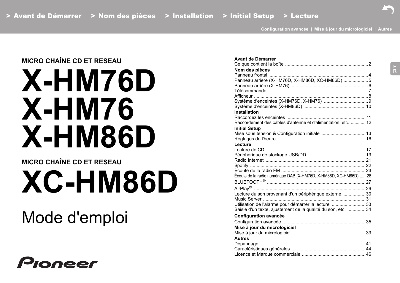 Français, Xc-hm86d, Mode d'emploi | Pioneer X-HM76 User Manual | Page 49 / 330