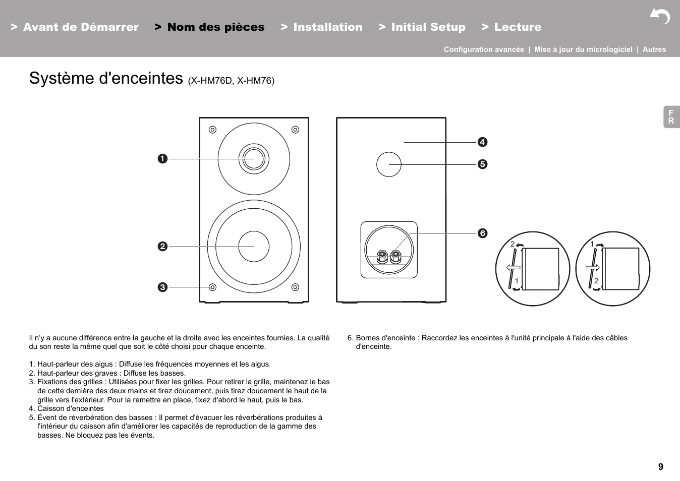 Système d'enceintes (x-hm76d, x-hm76), Système d'enceintes | Pioneer X-HM76 User Manual | Page 57 / 330