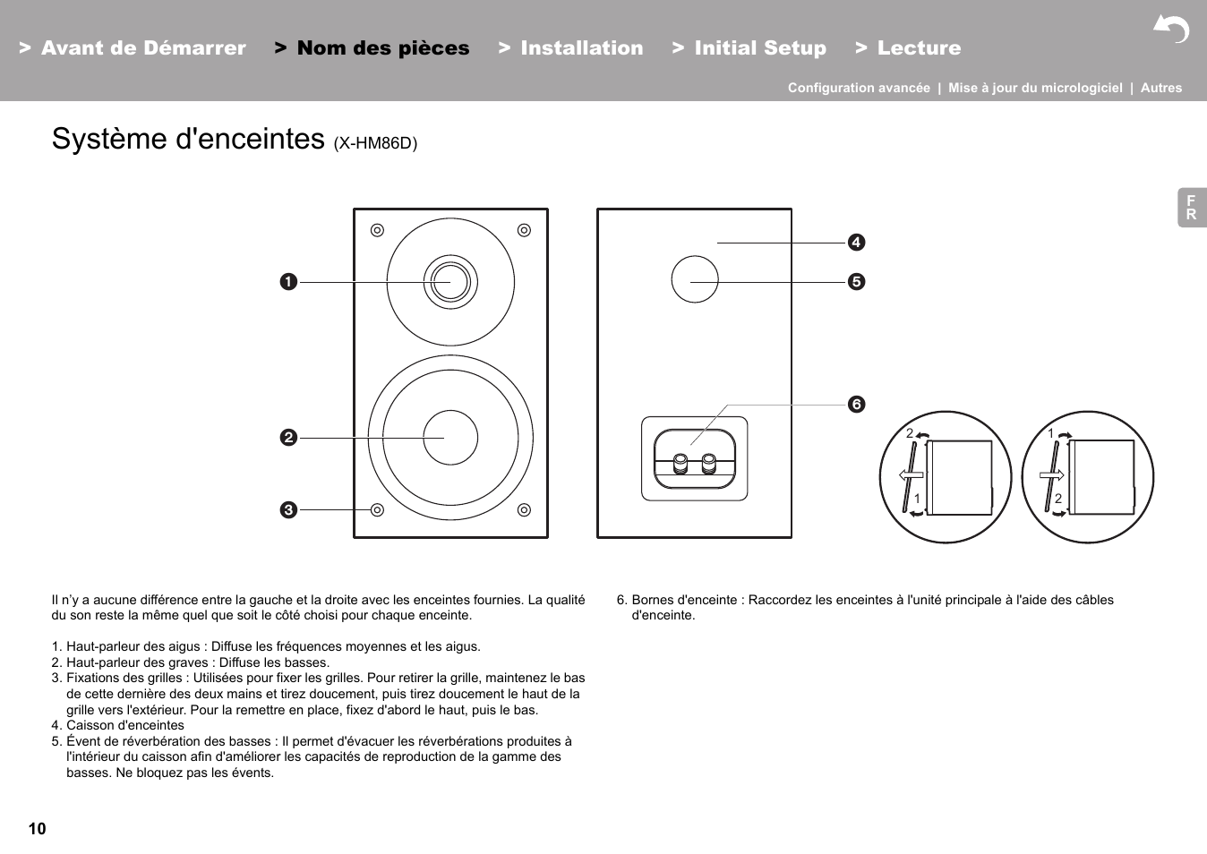 Système d'enceintes (x-hm86d), Système d'enceintes | Pioneer X-HM76 User Manual | Page 58 / 330