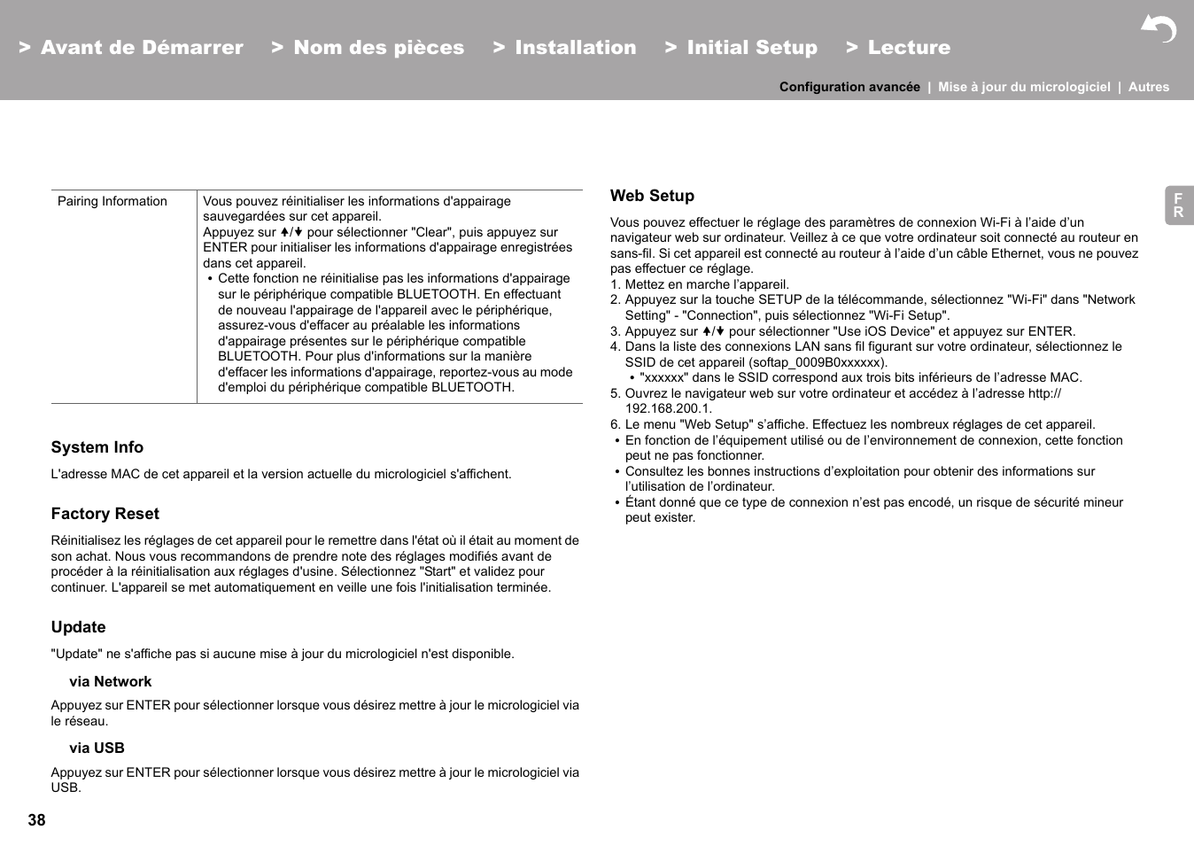 Web setup" (äp38) | Pioneer X-HM76 User Manual | Page 86 / 330