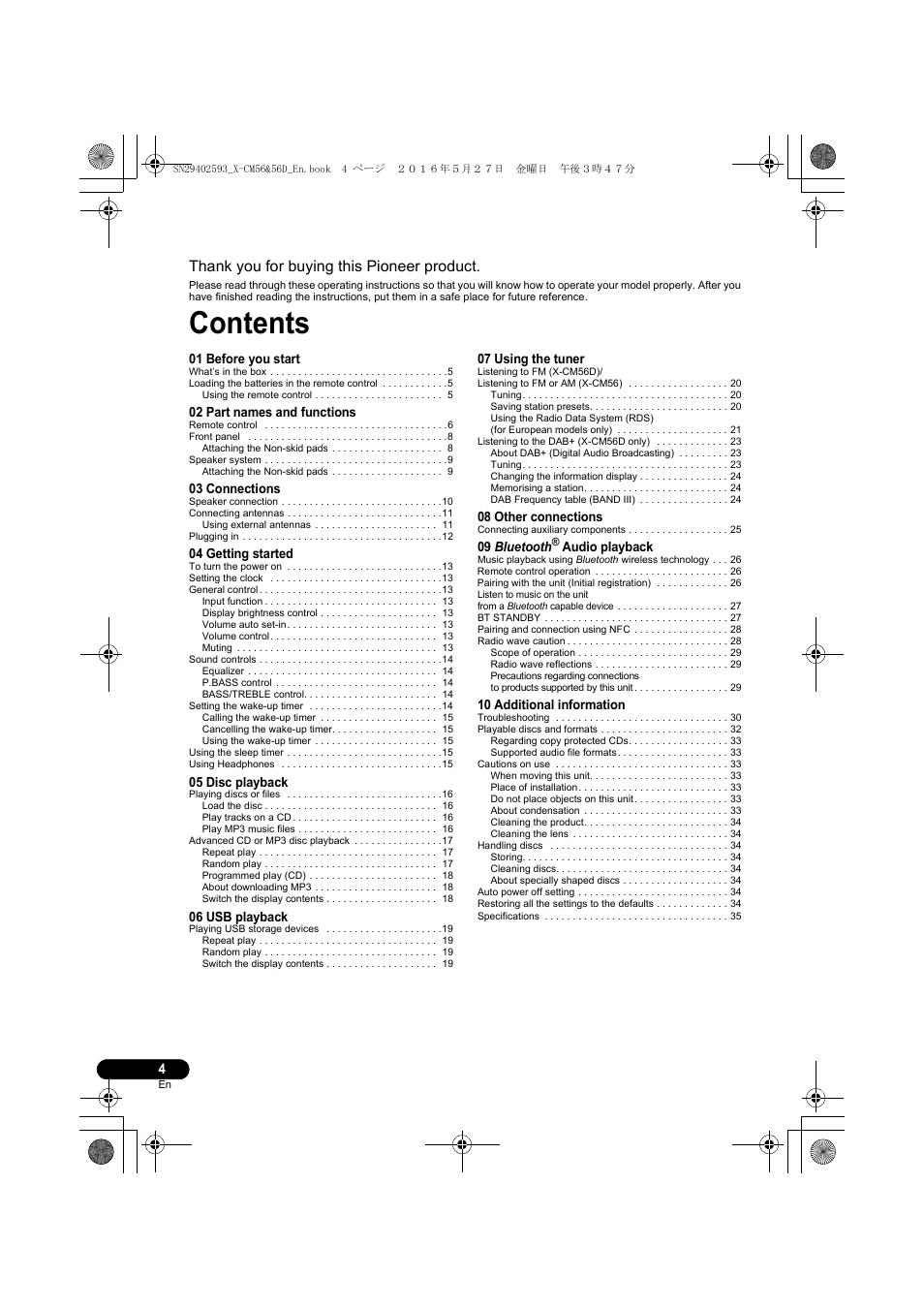 Pioneer X-CM56 User Manual | Page 4 / 244