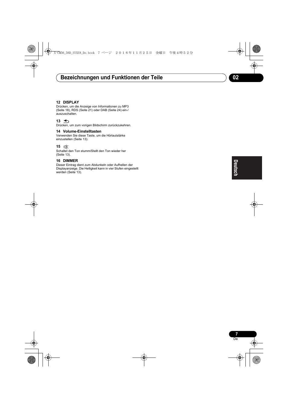 Bezeichnungen und funktionen der teile 02 | Pioneer X-CM56 User Manual | Page 75 / 244
