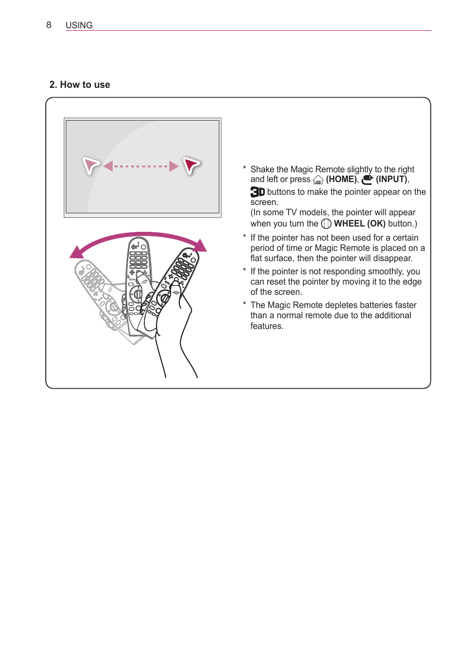 How to use, How to use 8 | LG AN-MR600 User Manual | Page 8 / 11
