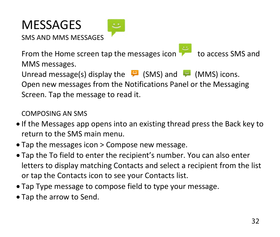 Messages | ZTE T84/Telstra Tough Max User Manual | Page 32 / 67