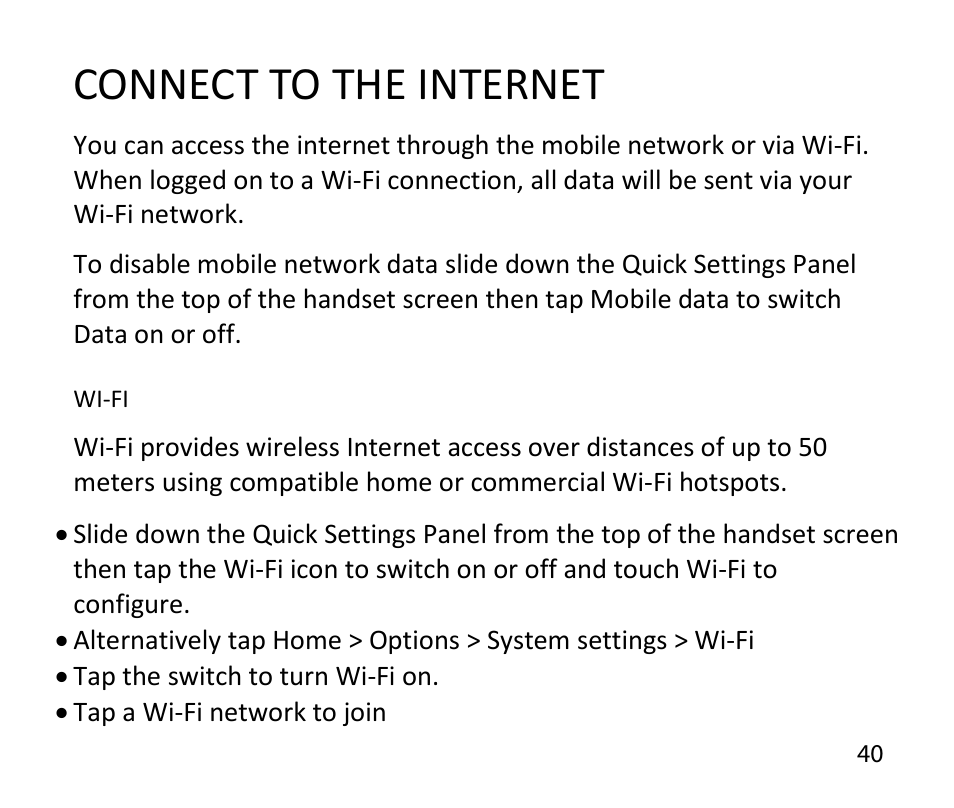 Connect to the internet | ZTE T84/Telstra Tough Max User Manual | Page 40 / 67