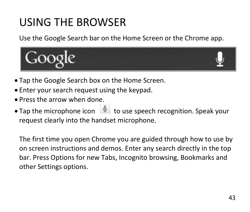 Using the browser | ZTE T84/Telstra Tough Max User Manual | Page 43 / 67