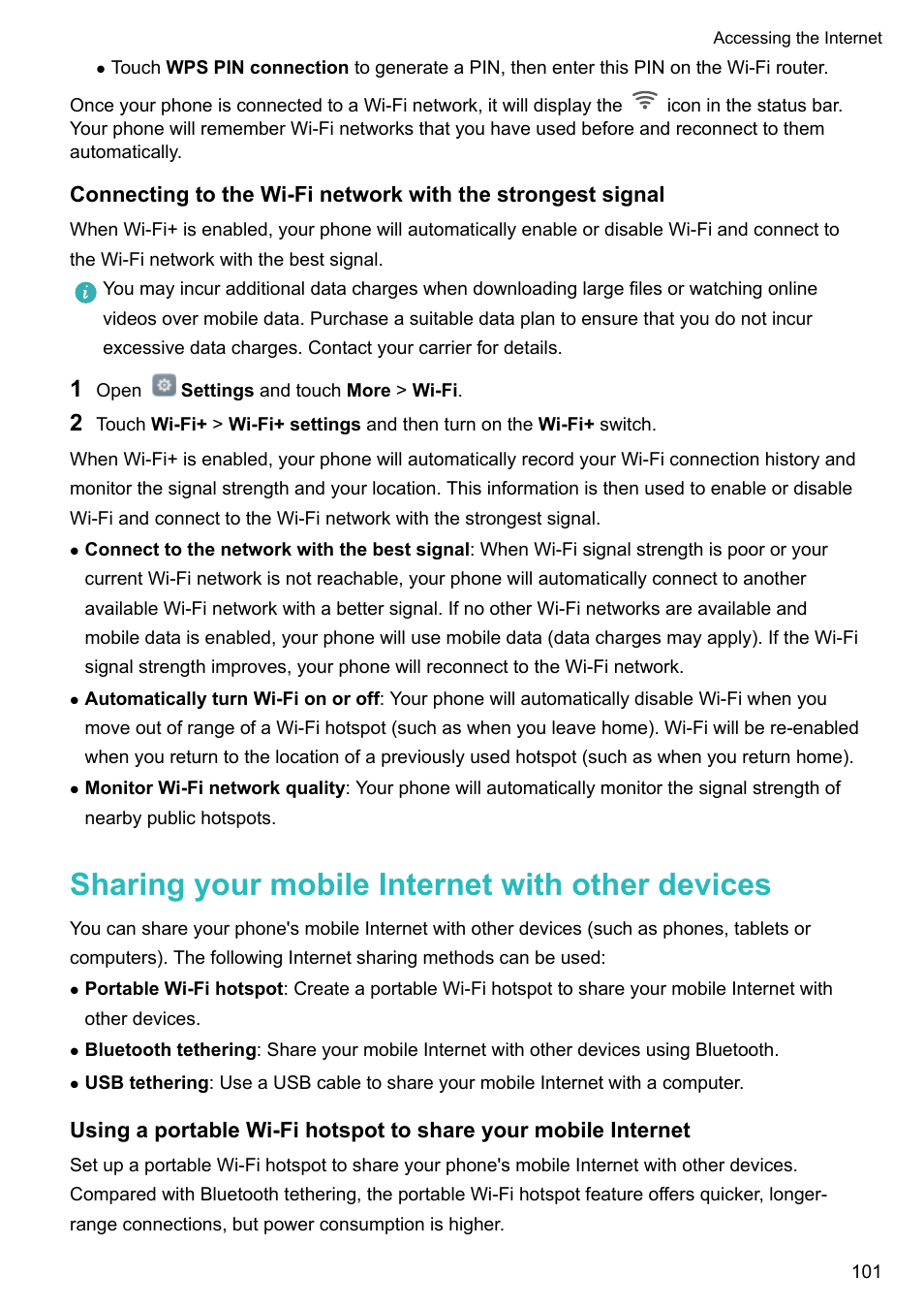 Sharing your mobile internet with other devices | Honor 8 Pro User Manual | Page 107 / 155
